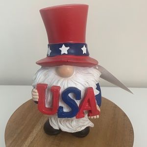 Patriotic 7-inches Tall Gnome. Brand New. Please see pictures for descriptions.